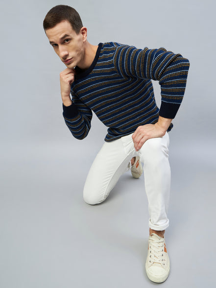 Navy Striped Sweater
