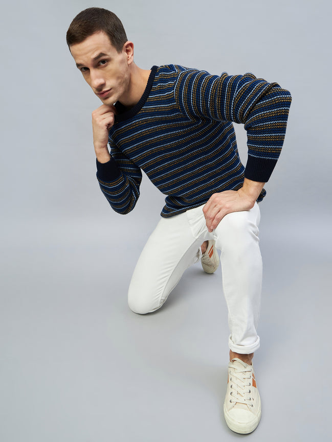Navy Striped Sweater