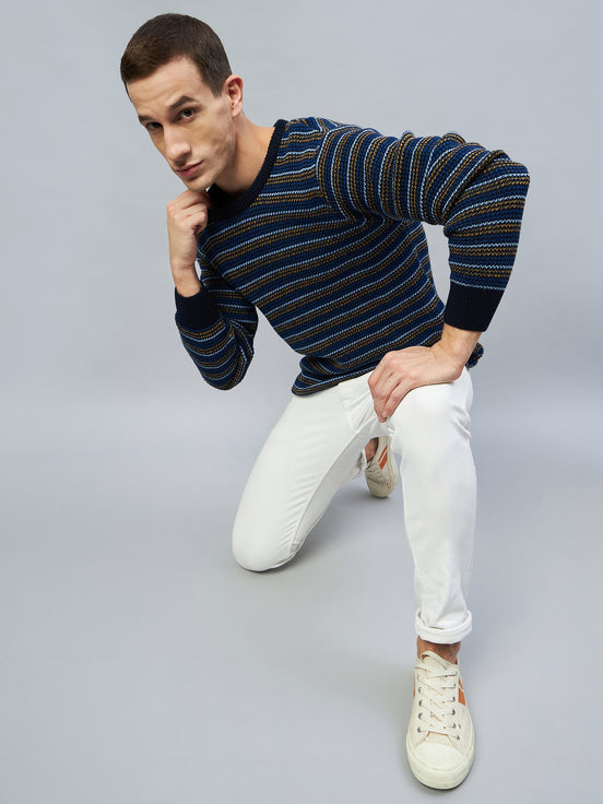 Navy Striped Sweater