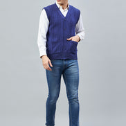 Denim Sleeveless V Neck Sweater