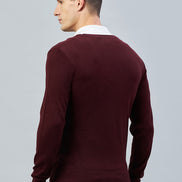 Maroon V Neck Sweater