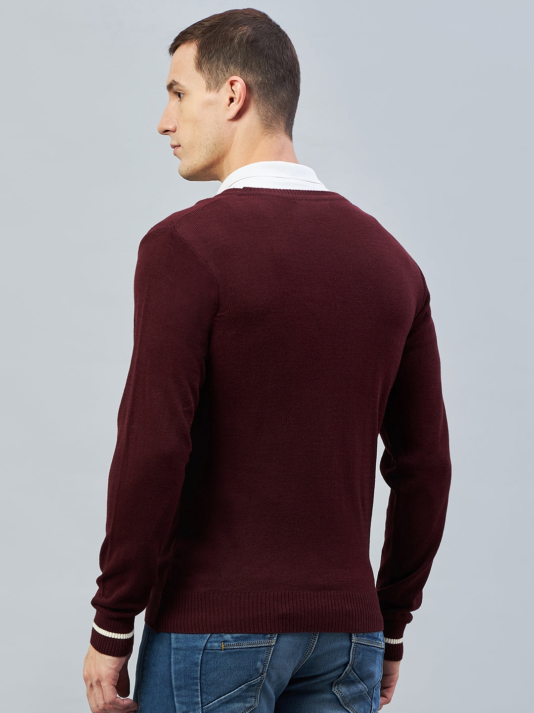 Maroon V Neck Sweater