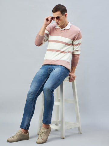 Pink V Neck Sweater