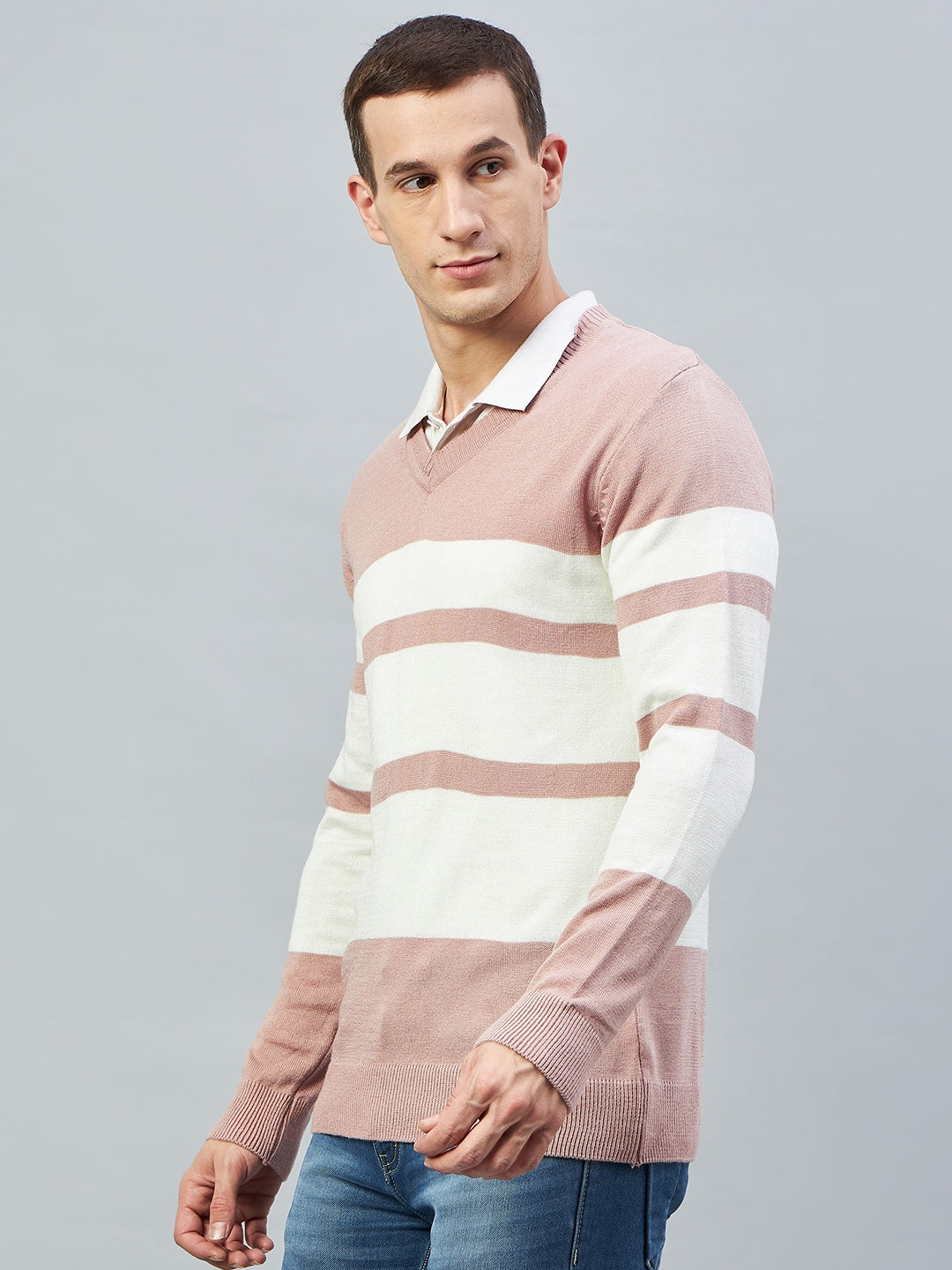 Pink V Neck Sweater