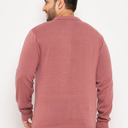 Dusty Pink Polo Neck Plus Size Sweater