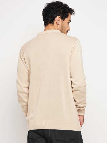 Khaki Polo Neck Sweater