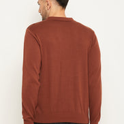 Bitter Chocolate Polo Neck Sweater
