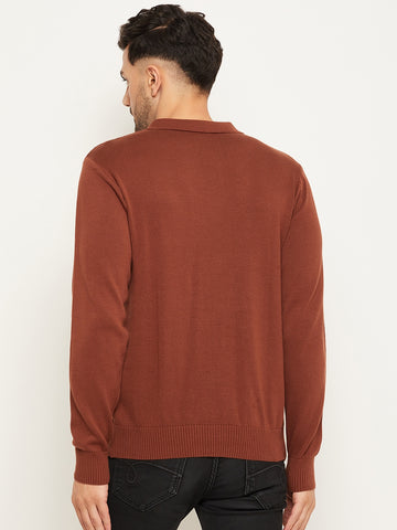 Bitter Chocolate Polo Neck Sweater