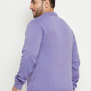 Lavender Polo Neck Plus Size Sweater