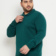 Pine Polo Neck Plus Size Sweater