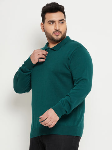 Pine Polo Neck Plus Size Sweater