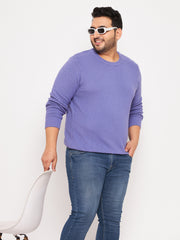 Lavender Round Neck Plus Size Sweater