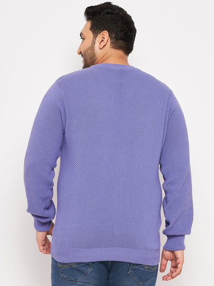 Lavender Round Neck Plus Size Sweater