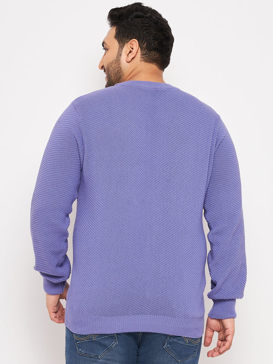 Lavender Round Neck Plus Size Sweater