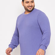 Lavender Round Neck Plus Size Sweater