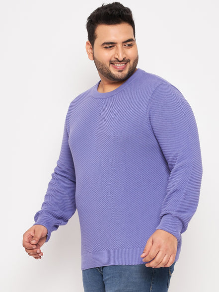 Lavender Round Neck Plus Size Sweater