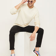 Off White Round Neck Sweater