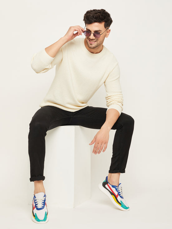 Off White Round Neck Sweater