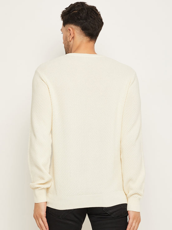 Off White Round Neck Sweater