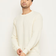 Off White Round Neck Sweater