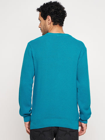 teal Blue Round Neck Sweater