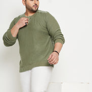 Pista V Neck Plus Size Sweater