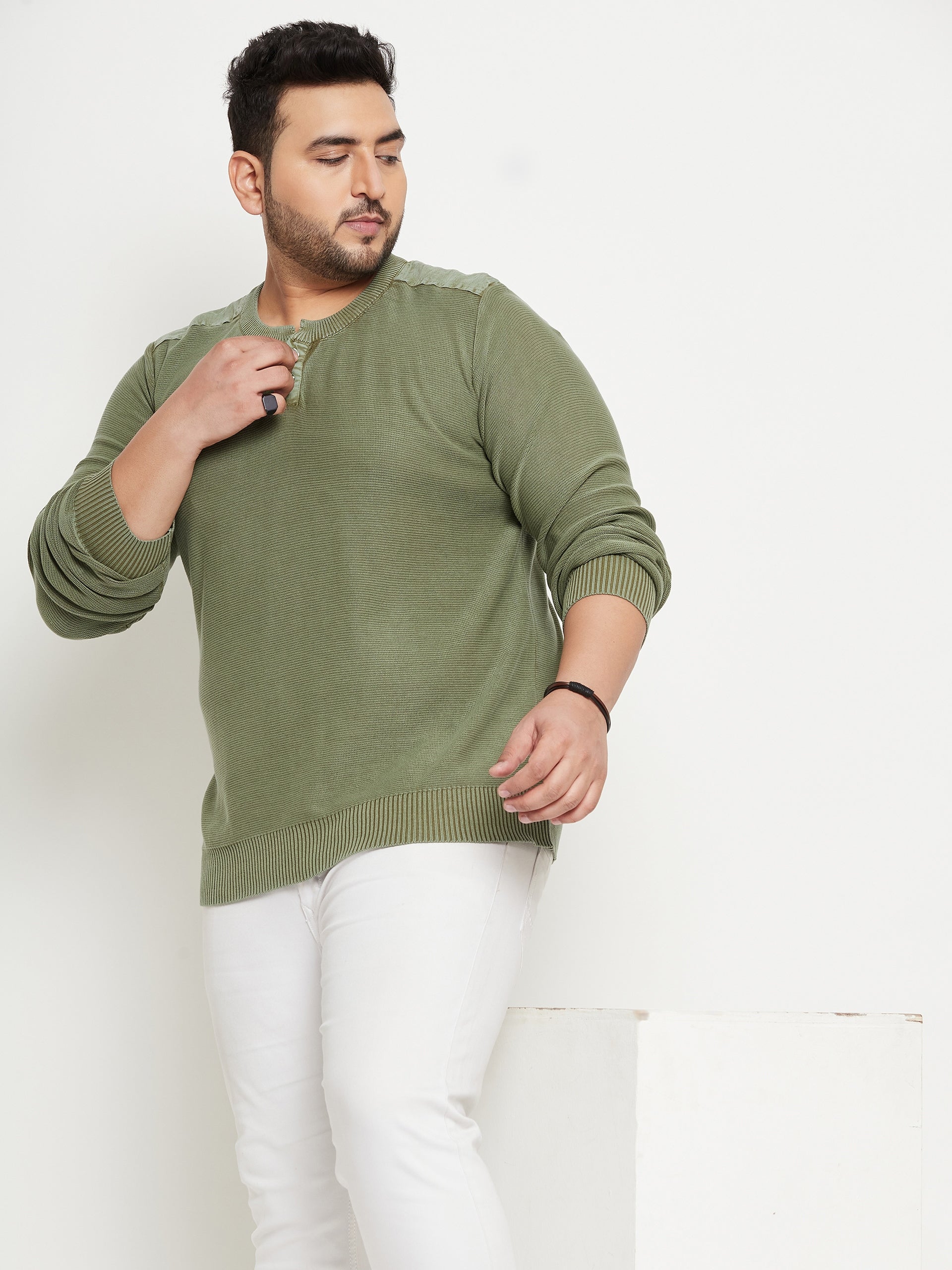 Pista V Neck Plus Size Sweater
