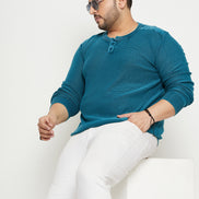 Bottle Green V Neck Plus Size Sweater