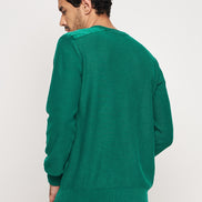 Bottle Green Henley Neck Sweater