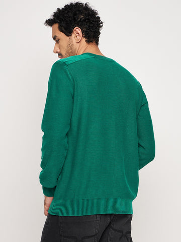 Bottle Green Henley Neck Sweater