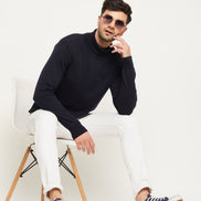 Navy High Neck Sweater