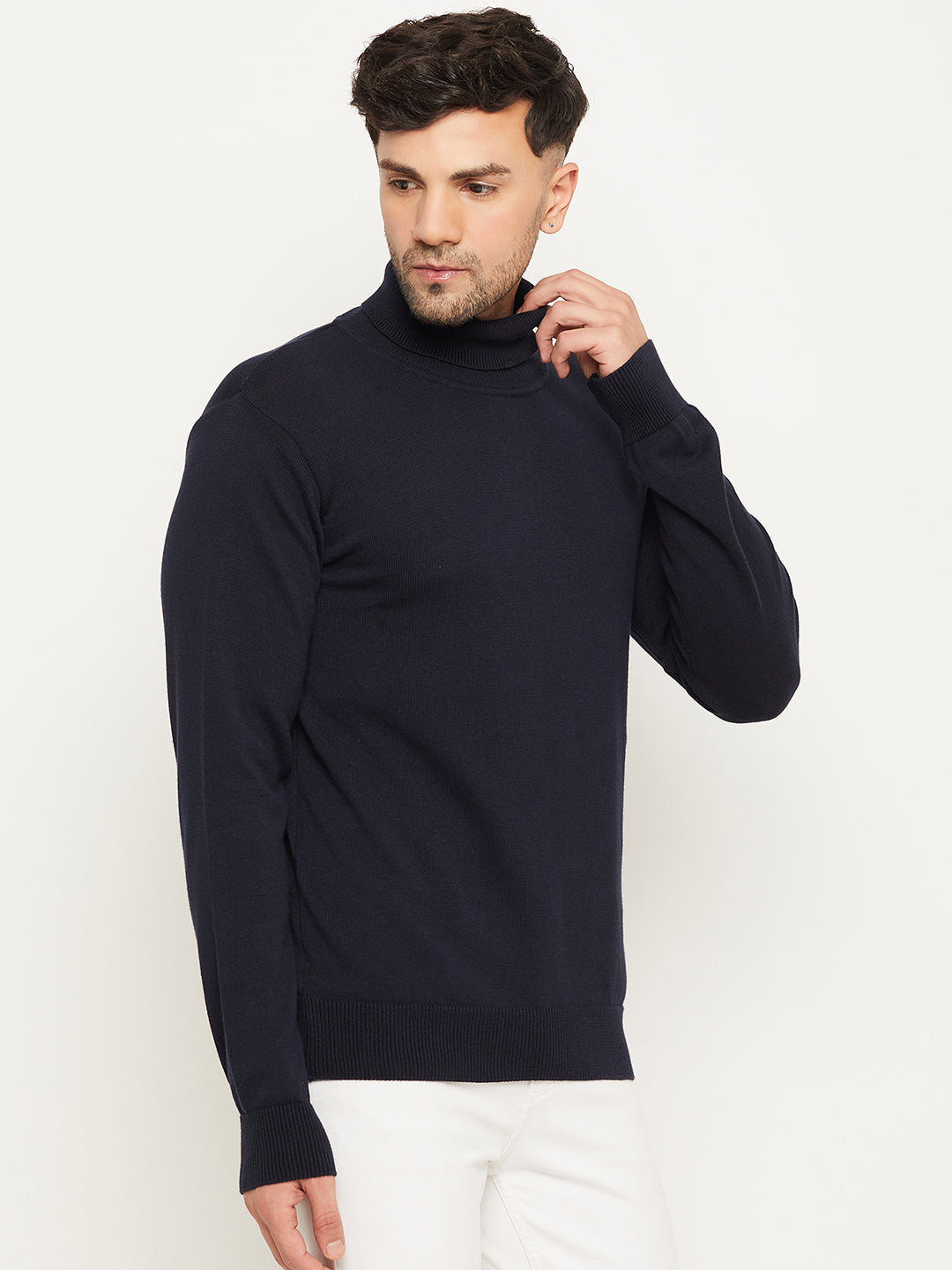 Navy High Neck Sweater