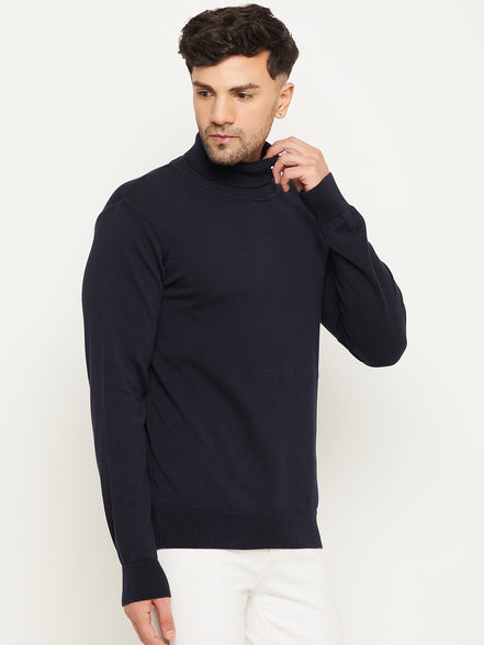 Navy High Neck Sweater