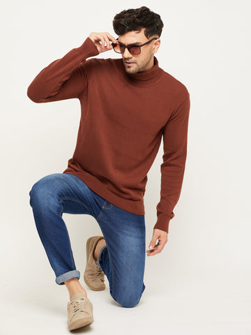 Bitter Chocolate High Neck Sweater