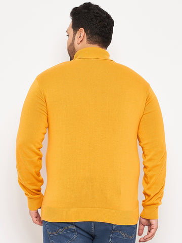 Mustard High Neck Plus Size Sweater