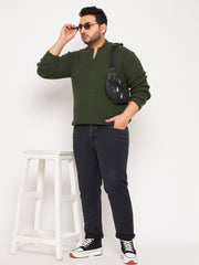 Olive Mock Neck Plus Size Sweater