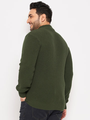 Olive Mock Neck Plus Size Sweater