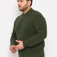 Olive Mock Neck Plus Size Sweater