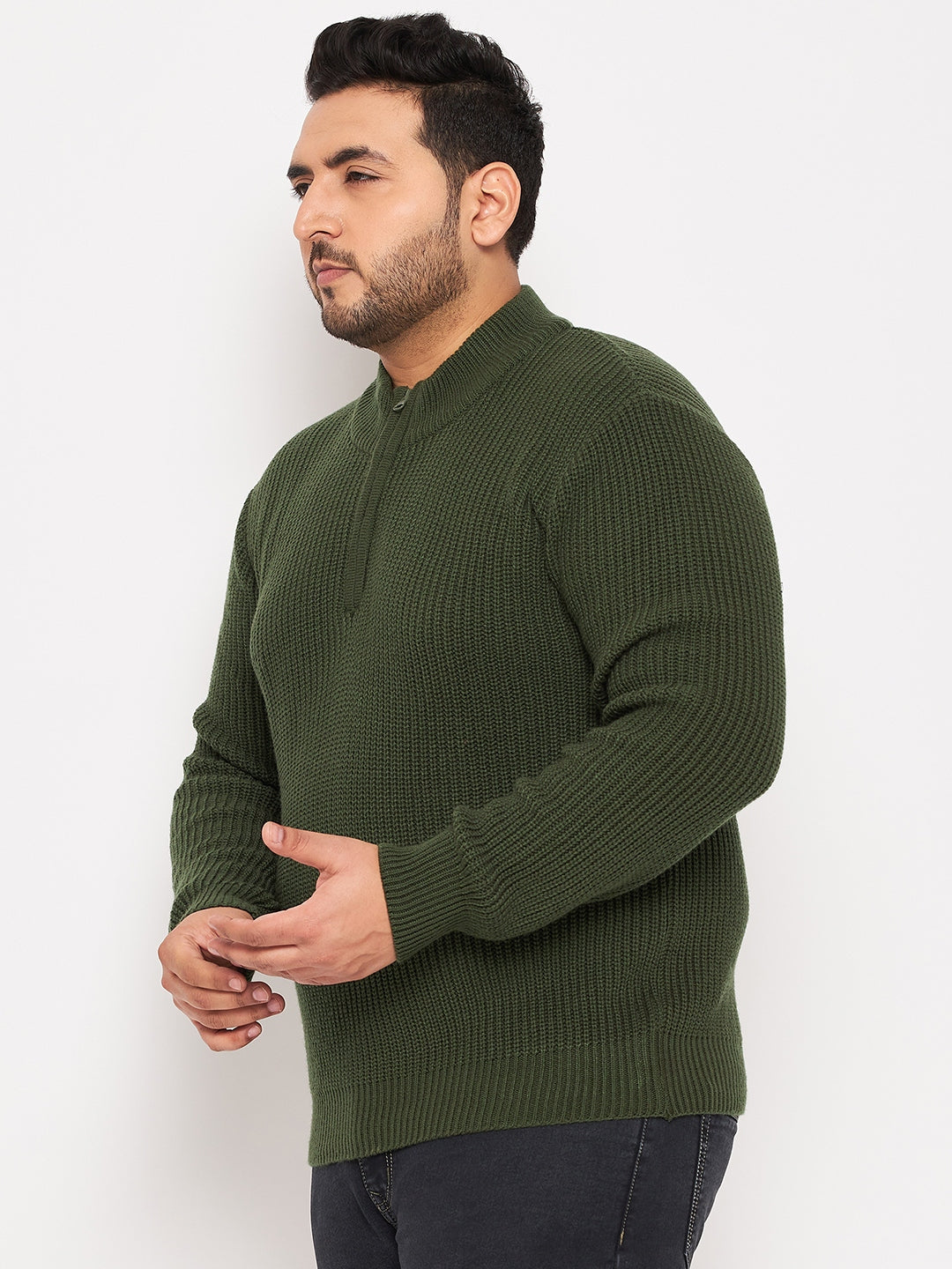 Olive Mock Neck Plus Size Sweater