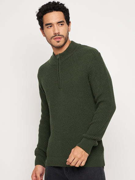 Olive Mock Neck Sweater