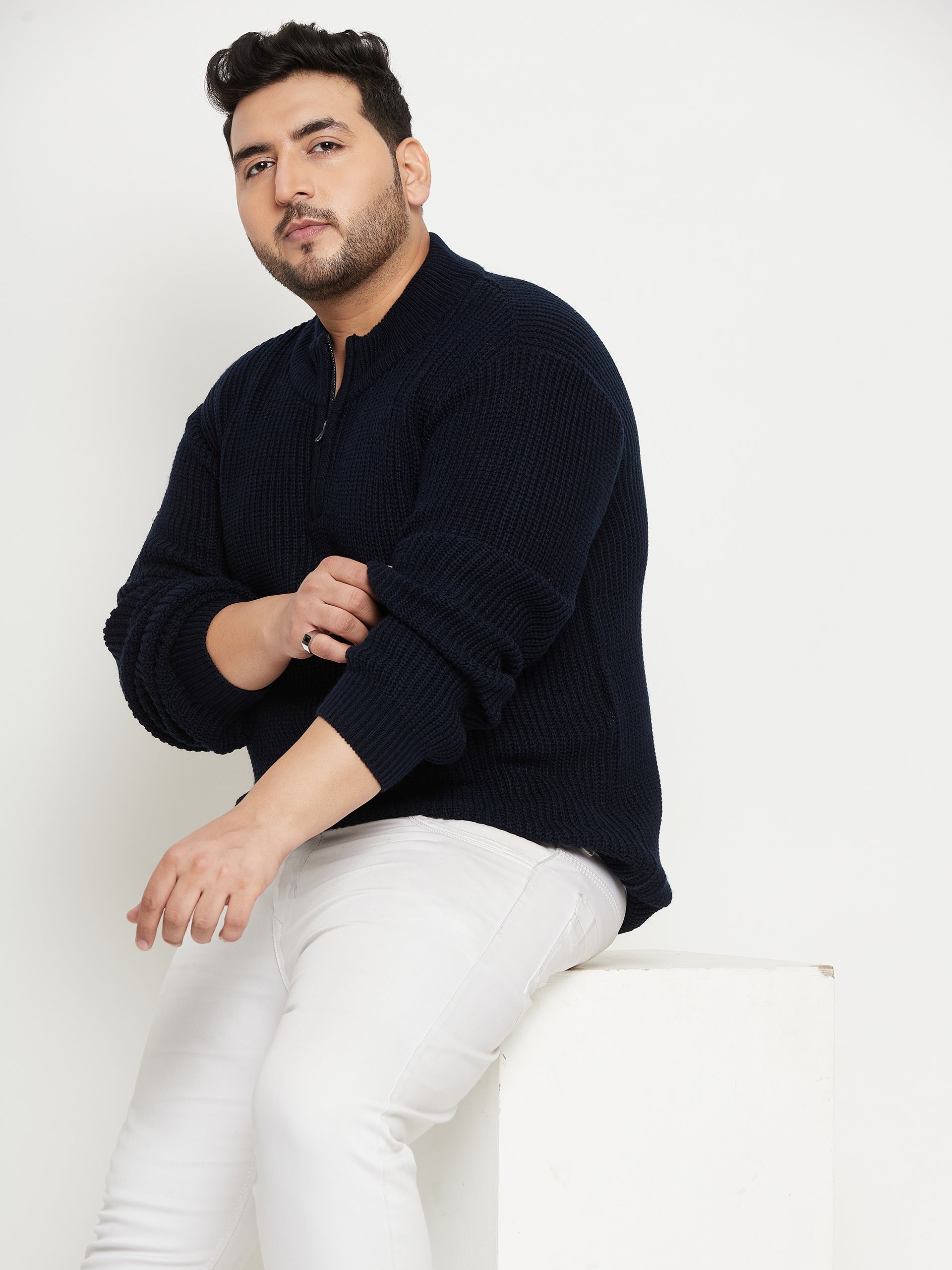 Teal Mock Neck Plus Size Sweater