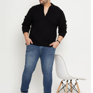 Black Mock Neck Plus Size Sweater