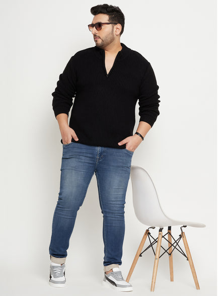 Black Mock Neck Plus Size Sweater