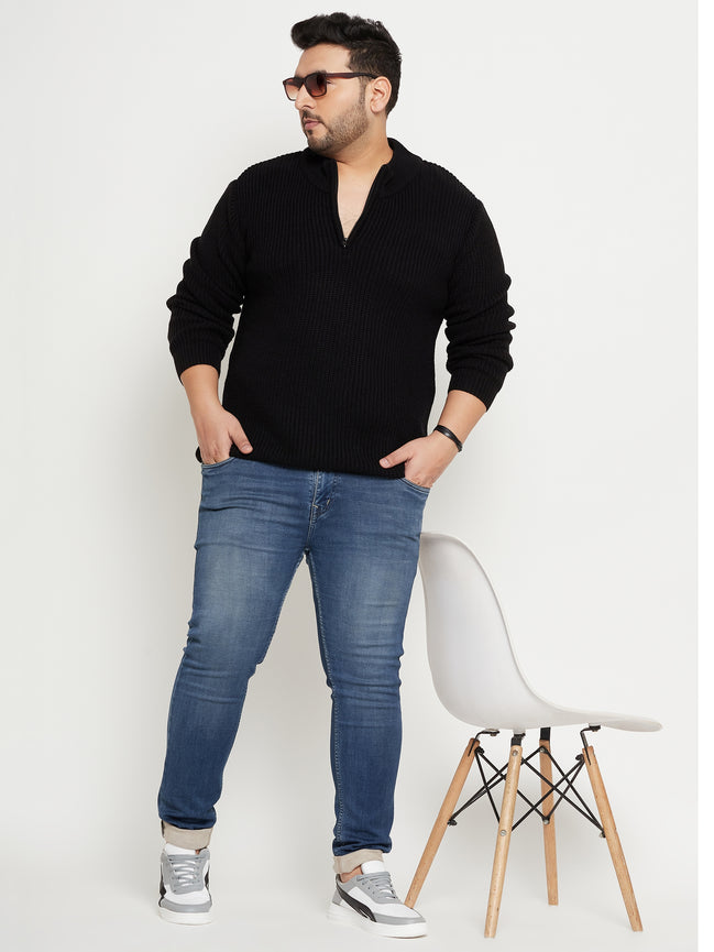 Black Mock Neck Plus Size Sweater