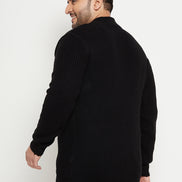 Black Mock Neck Plus Size Sweater