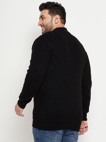 Black Mock Neck Plus Size Sweater