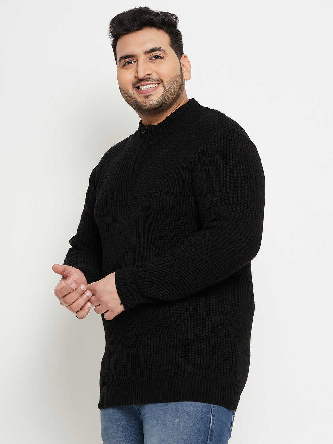 Black Mock Neck Plus Size Sweater