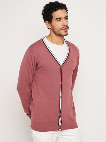 Dusty Pink V Neck Plus Size Sweater