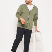 Pista Solid V Neck Plus Size Sweater