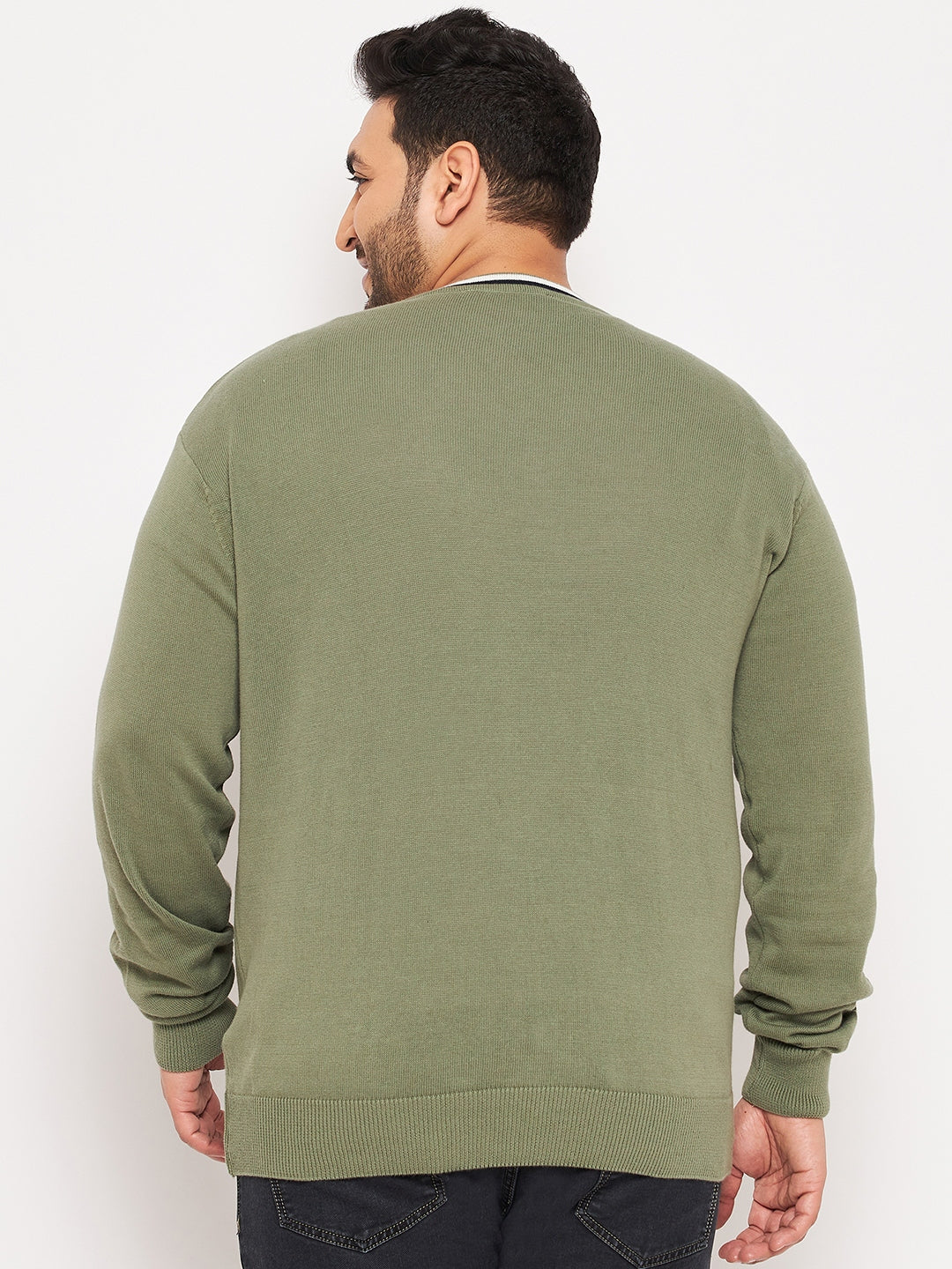 Pista Solid V Neck Plus Size Sweater